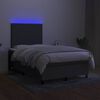 vidaXL Boxspringbett mit Matratze & LED Dunkelgrau 120x190 cm Stoff