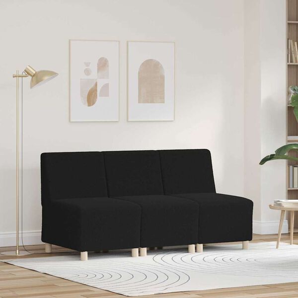 vidaXL Modulares Armfreies Sofa 3 pcs Schwarz 55 x 74 x 82 cm