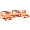 vidaXL 6-tlg. Garten-Sofagarnitur Wachsbraun Massivholz Kiefer