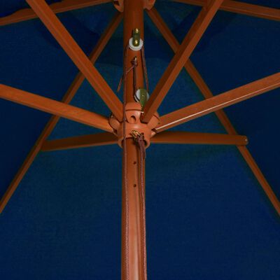vidaXL Sonnenschirm mit Holzmast Blau 200x300 cm