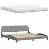 vidaXL Bett mit Matratze "Hanko" Hellgrau 200x200 cm Stoff