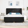 vidaXL Boxspringbett mit Matratze Dunkelgrau 90x190 cm Schwarz Stoff