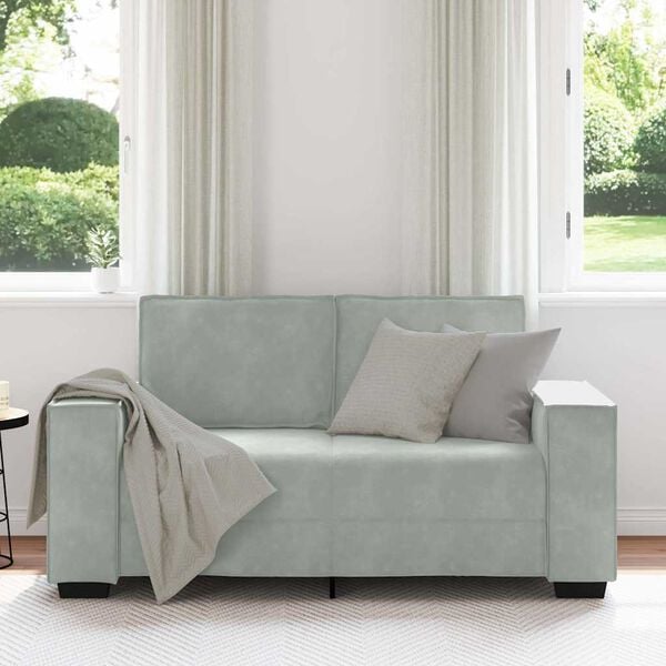 vidaXL 2-Sitzer-Sofa Hellgrau 160x78x84 cm Samt