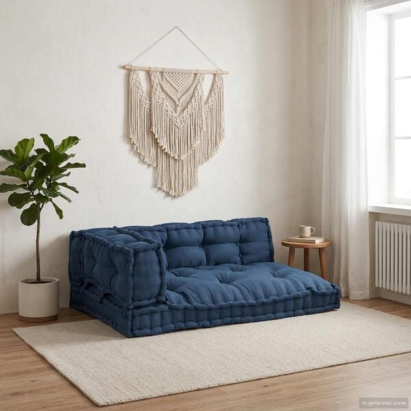 vidaXL Pallet Sofa Kissen 3 pcs Indigo 120 x 80 x 38 cm Stoff