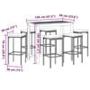 vidaXL 7-tlg. Gartenbar-Set Grau Massivholz Akazie und Poly Rattan