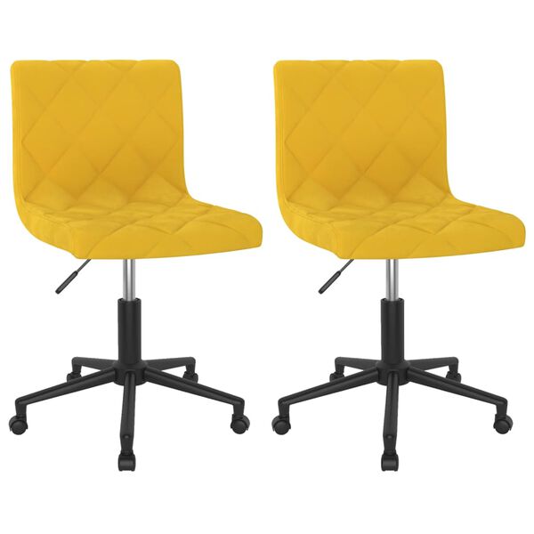 vidaXL Esszimmerst&uuml;hle 2 Stk. Drehbar Senfgelb Samt