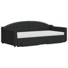 vidaXL Tagesbett Ausziehbar mit Schubladen Schwarz 90x190 cm Stoff