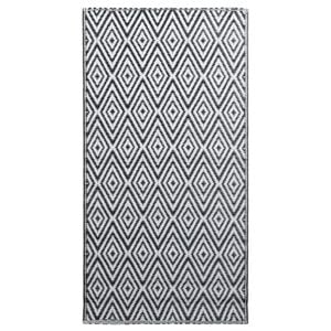 vidaXL Outdoor-Teppich ARAKIL Wei&szlig; und Schwarz 160x230 cm PP