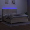 vidaXL Boxspringbett mit Matratze & LED Creme 180x200 cm Stoff