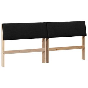 vidaXL Gepolstertes Kopfteil Schwarz 200 cm Massives Kiefernholz