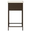 vidaXL Garten-Barhocker mit Kissen 2 Stk. Braun Poly Rattan