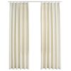 vidaXL Verdunkelungsvorh&auml;nge mit Haken 2 Stk. Samt Creme 140x225cm