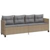 vidaXL Sonnenliege mit Kissen Beige Poly Rattan