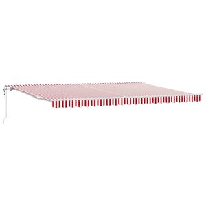 vidaXL Elektrische ausziehbare Markise Rot und Wei&szlig; 500 x 350 cm