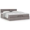 vidaXL Ottoman-Bett mit Matratze Taupe 180x200 cm Stoff