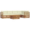 vidaXL Outdoor-Sofagarnitur mit Kissen 6 pcs Natur und Creme