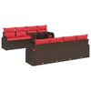 vidaXL Gartensofa-set 9 stk. Braun Poly-Rattan