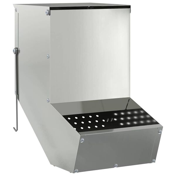 vidaXL Kaninchenf&uuml;tterer Silber 17,5 x 26 x 28,5 cm Verzinkter Stahl