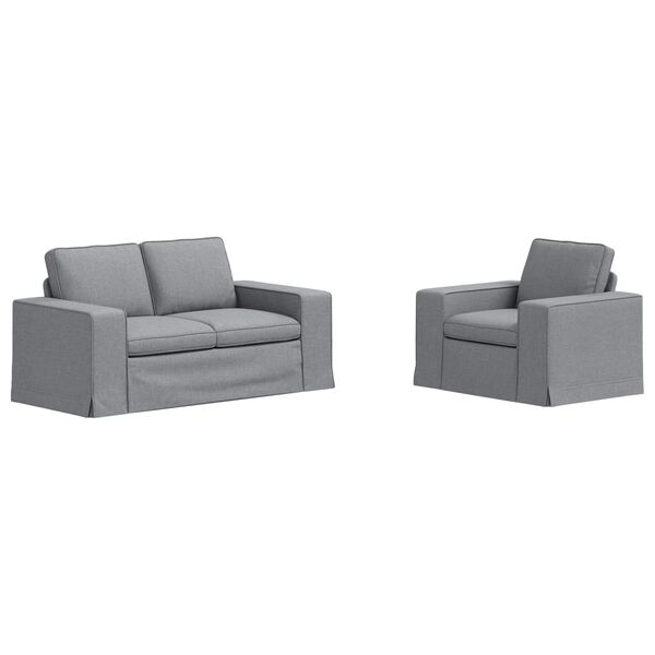 vidaXL Sofa Set 2 pcs Hellgrau 182 x 80 x 82 cm Stoff