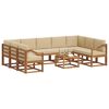 vidaXL Outdoor-Sofagarnitur mit Kissen 10 pcs Natur und Beige