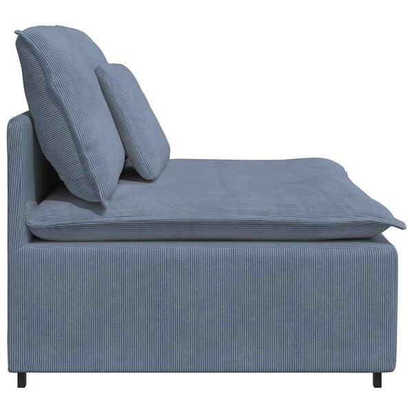 vidaXL Modulares Sofa Mittelmodul mit Kissen Blau 100 cm