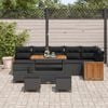 vidaXL Gartensofa-set mit Kissen 12 pcs Schwarz Poly-Rattan