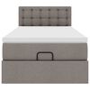 vidaXL Ottoman-Bett mit Matratze Taupe 90x190 cm Stoff