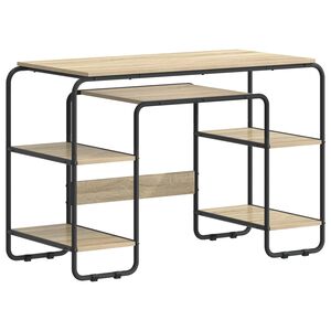 vidaXL Schreibtisch mit Stauraum Sonoma-Eiche 113,5 x 52 x 75,5 cm