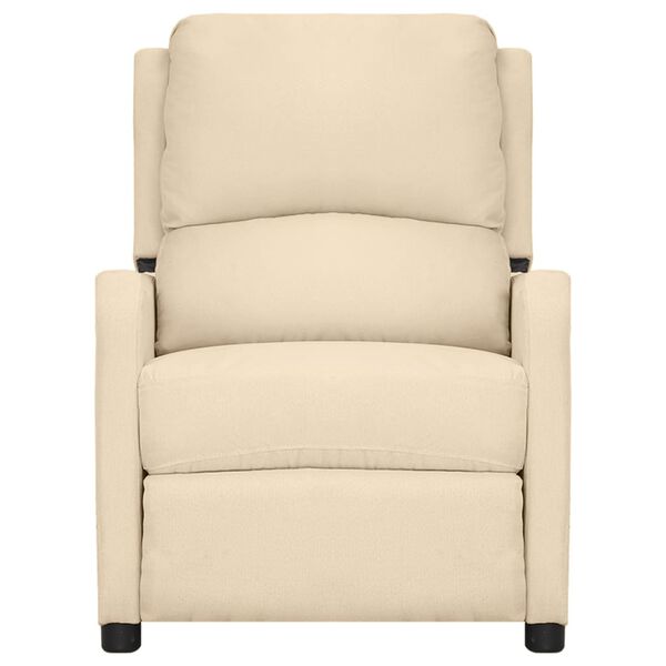 vidaXL Massagesessel mit Aufstehhilfe Creme Stoff