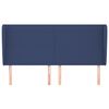 vidaXL Kopfteil mit Ohren Blau 183x23x118/128 cm Stoff