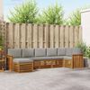 vidaXL Ecksofa Set 7 pcs Nat&uuml;rlich und Hellgrau Massivholz Akazie