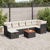 vidaXL 8-tlg. Garten-Sofagarnitur mit Kissen Schwarz Poly Rattan