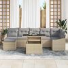 vidaXL Gartensofa-set mit Kissen 8 pcs Beige und Hellgrau Poly-Rattan