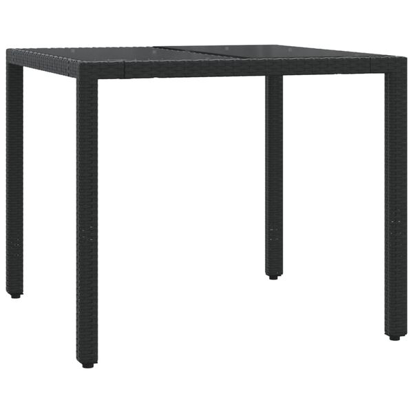 vidaXL 5-tlg. Garten-Essgruppe mit Kissen Schwarz Poly Rattan