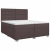 vidaXL Boxspringbett mit Matratze Dunkelbraun 200 x 200 cm Stoff