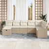 vidaXL Sofa Set mit Kissen 8 pcs Beige und Creme Poly-Rattan