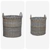 vidaXL Blumentopf K&ouml;rbchen mit Speicher 2 pcs Grau Lacak Rattan
