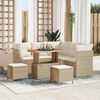 vidaXL Garten-Sofa-Set mit Kissen mit Speicher 8 pcs Beige und Creme