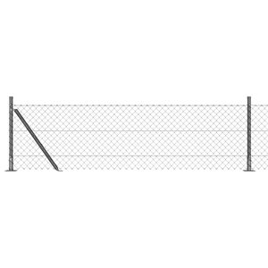 vidaXL Maschendrahtzaun mit Betonsockel 10 x 0,4 m Grau Netz