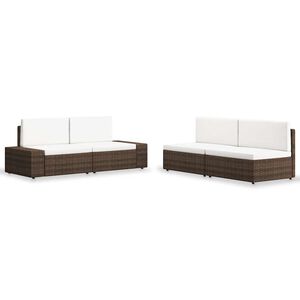 vidaXL 4-tlg. Garten-Lounge-Set Poly Rattan Braun