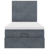 vidaXL Ottoman-Bett mit Matratzen Dunkelgrau 100x200 cm Samt