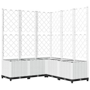 vidaXL Pflanzk&uuml;bel mit Rankgitter Wei&szlig; 120x120x136 cm PP