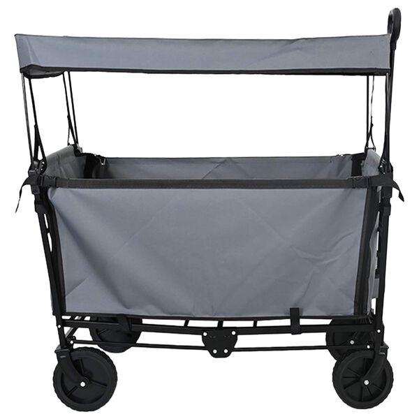 vidaXL Klapp-Handwagen Grau 105 x 56,5 x 116 cm Oxford-Stoff