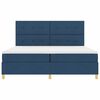 vidaXL Boxspringbett mit Matratze mit Kopfteil Blau 200 x 200 cm Stoff