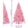 vidaXL Künstlicher Halb-Weihnachtsbaum mit Ständer Rosa 210 cm PVC