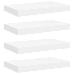 vidaXL Schweberegale 4 Stk. Wei&szlig; 40x23,5x3,8 cm MDF