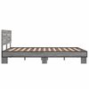 vidaXL Bettgestell Grau Sonoma 120x190 cm Holzwerkstoff und Metall