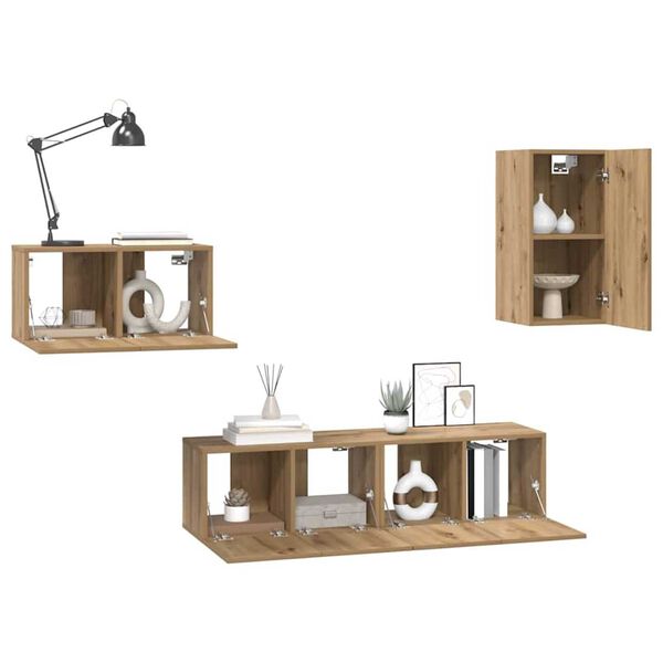 vidaXL TV-Schrank-Set 4 pcs Artisan-Eiche 30,5 x 30 x 60 cm