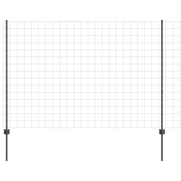 vidaXL Zaun mit Pfosten Grau 1,5 x 10 m Stahl