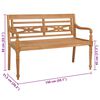 vidaXL Batavia-Gartenbank mit Schwarzer Auflage 150 cm Massivholz Teak